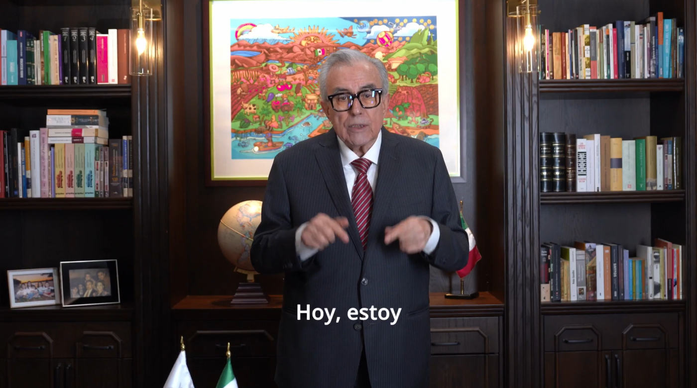 Rubén Rocha Moya dirige un mensaje en video tras reincorporarse a la gubernatura de Sinaloa